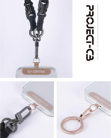 project-cb Phone Metal Tether Tab, Lanyard Patch, Phone Stand Key Ring, Ring Holder, Strap Tab