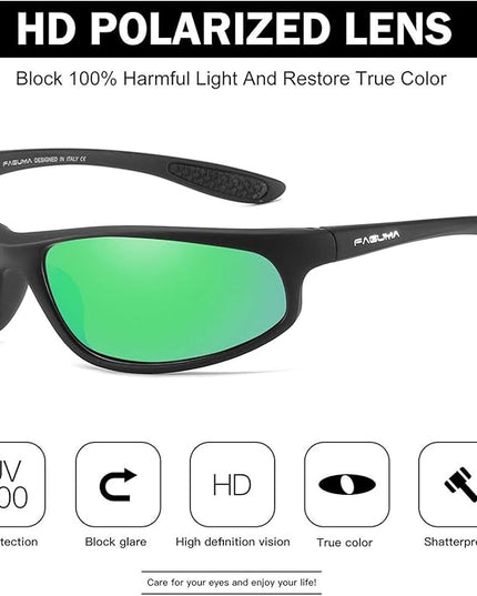 FAGUMA Polarized Sports Sunglasses For Men Cycling Driving Fishing UV400 Protection