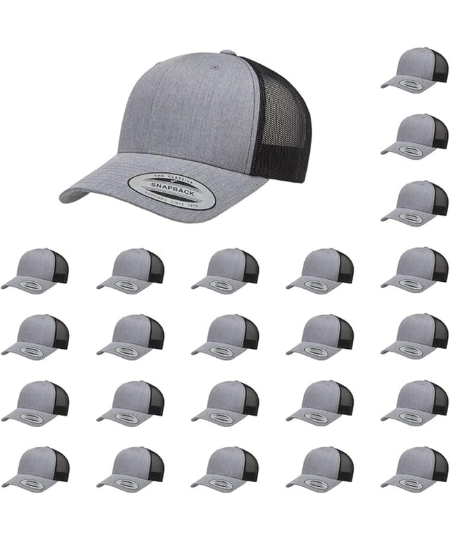 Yupoong Classic Premium Mesh 6 Panel Retro Trucker Cap | Mid Profile Snapback | OSFA | Bulk Pack Available