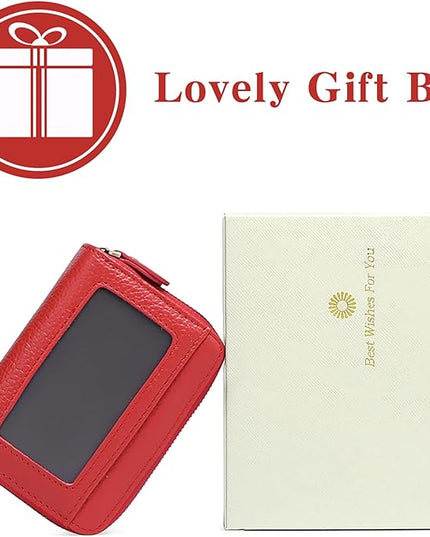 GOIACII Small Genuine Leather Wallet for Women, RFID Blocking Credit Card Holder Wallet