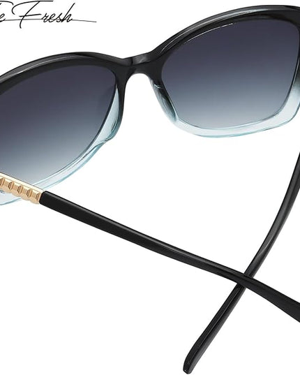 The Fresh Women's Oversized Square Jackie O Cat Eye Hybrid Butterfly Fashion Sunglasses - Exquisite Packaging