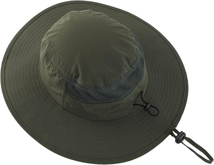 Home Prefer UPF50+ Mens Sun Hat Wide Brim Fishing Hat Womens UV Protection Cap Breathable Mesh Safari Gardening Bucket Hat