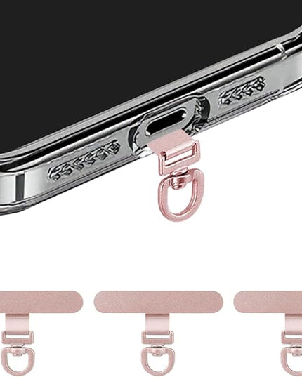 360° Rotating Stainless Steel Phone Tether Tab (3-Pack) - Universal for iPhone & Other Phones (Fits Wristbands/Necklaces/Crossbody Straps)
