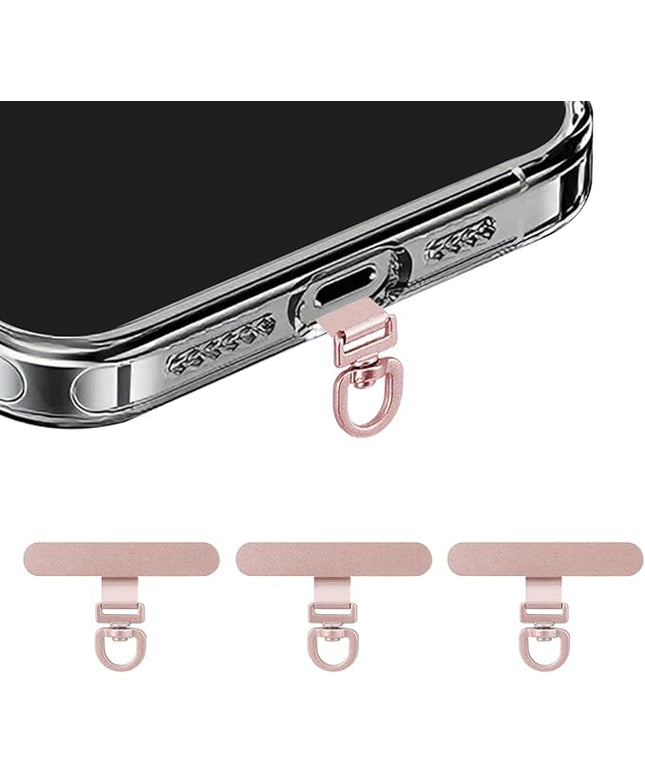 360° Rotating Stainless Steel Phone Tether Tab (3-Pack) - Universal for iPhone & Other Phones (Fits Wristbands/Necklaces/Crossbody Straps)