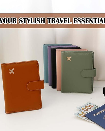 Melsbrinna Premium Leather Passport Holder Covers Case, Waterproof Rfid Blocking Travel Wallet Passport Holder with Pen Holder, Cute Passport Book for Women/Men