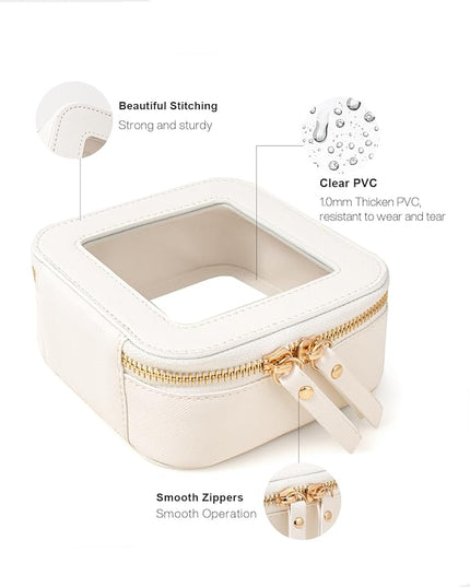Travel Clear Makeup Bag Set, TSA Approved Cosmetic Bag Case with Zipper Portable Makeup Pouch Toiletry Bag Traveling Cosmetic Organizer Storage Bag Car Organizer Car Essentials