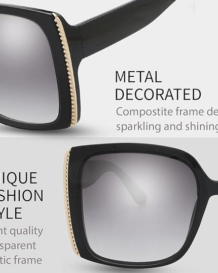 The Fresh Women's Oversized Square Jackie O Cat Eye Hybrid Butterfly Fashion Sunglasses - Exquisite Packaging