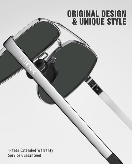 LUENX Aviator Sunglasses for Men Women Polarized New Shades Large Metal Frame - UV 400 Protection