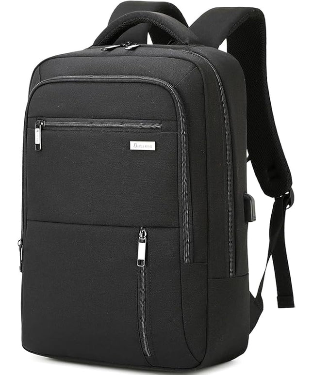 DUSLANG 15.6 Inch Laptop Backpack for Travel Water Resistant College Backpack for Men Women Laptop Bag with USB Charging Port Business Backpack,Black