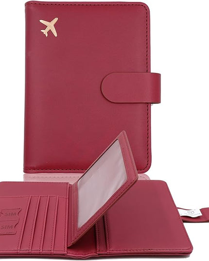 Melsbrinna Rfid Passport Holder for Travel women/Men, Cute Passport Wallet Rfid Blocking Card Slots, Rfid Passport Cover/CaseTravel Wallet, Passport Book Holder (1, Red3)