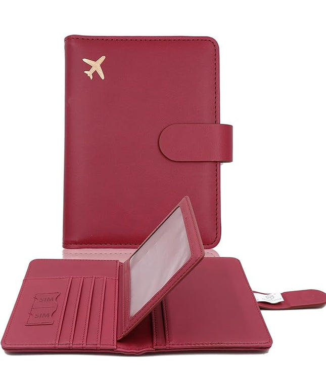 Melsbrinna Rfid Passport Holder for Travel women/Men, Cute Passport Wallet Rfid Blocking Card Slots, Rfid Passport Cover/CaseTravel Wallet, Passport Book Holder (1, Red3)
