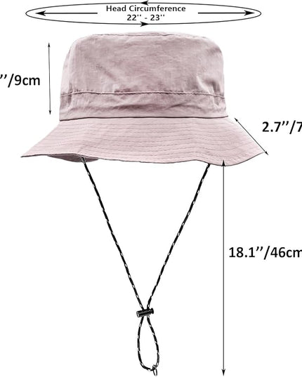 woogwin Waterproof Bucket Rain Hat with Chin Strap Quick Dry Packable Boonie Sun Hat Safari Hat UV Protection