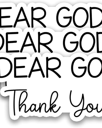 (3Pcs) Dear God Thank You Stickers Inspirational Christian God Sticker Gratitude Faith Quote Vinyl Decals for Laptop, Water Bottle, Journal, Planner, Scrapbooking, 3" x 1.5"