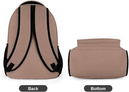 Fashion Mocha Mousse Backpack Lightweight Large Capacity Laptop Daybag for Travel Work
