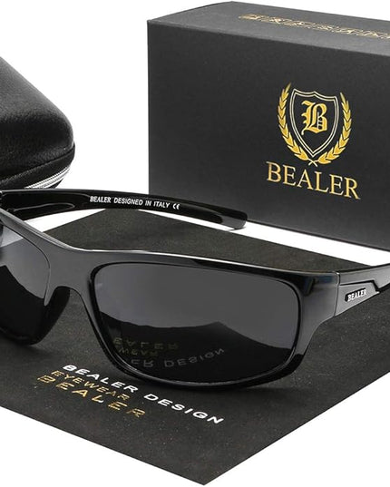 BEALER Polarized Sports Sunglasses for Men Lightweight TR90 Frame Sun Glasses Driving Cycling Fishing UV Protection Shades