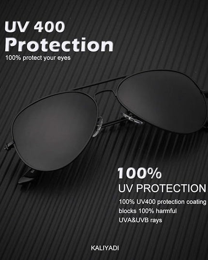 KALIYADI Classic Aviator Sunglasses for Men Women Driving Sun glasses Polarized Lens UV Blocking