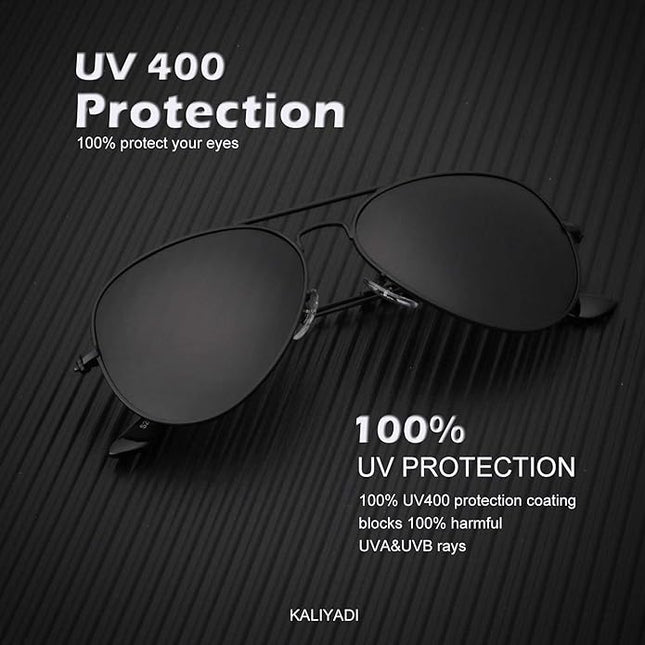 KALIYADI Classic Aviator Sunglasses for Men Women Driving Sun glasses Polarized Lens UV Blocking
