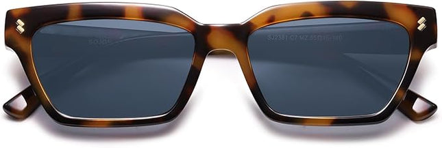 SOJOS Trendy Polarized Sunglasses Womens Men Retro Vintage 90s Cute Cat Eye Narrow Sun Glasses SJ2381