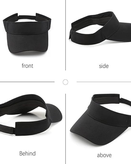 10 Pack Men Women Sun Visor Adjustable UV Protection Blank Sun Visor Hats Caps for Beach Pool Golf Tennis Sports