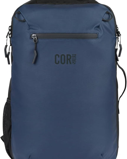 COR Surf Carry On Travel Laptop Backpack with Secret Passport Pockets | Daypack Business Weekender Luggage Backpack for Men and Women | The Island Hopper (40L, Navy Blue)