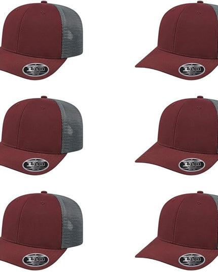 Cap America i8502 Flexfit 110 Premium Mid Profile 6-Panel Mesh Back Trucker Cap Hat w/UV Guard & Adjustable Snapback