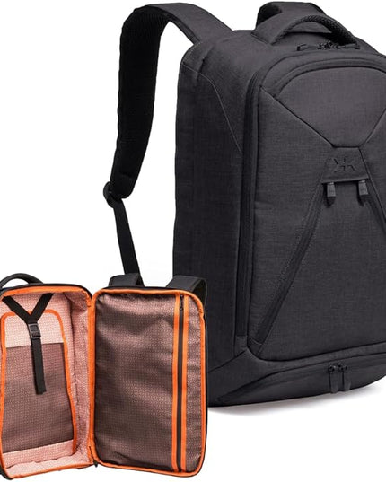Knack Series 1 Laptop Backpack Fits up to 17 Inch - Knack Bags Carry-On Backpack, TSA Approved, Expandable Travel Backpacks With 4 Day Outfit Capacity (Stealth Black, Large)