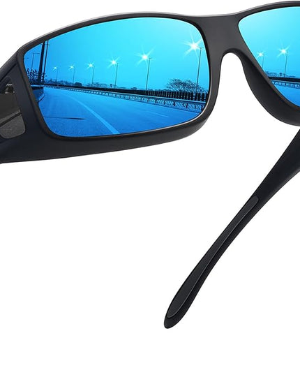 MEETSUN Fit Over Glasses Sunglasses for Men Women,Wrap Around Sunglasses Polarized UV400 Protection