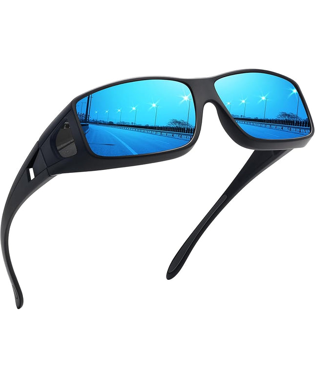 MEETSUN Fit Over Glasses Sunglasses for Men Women,Wrap Around Sunglasses Polarized UV400 Protection
