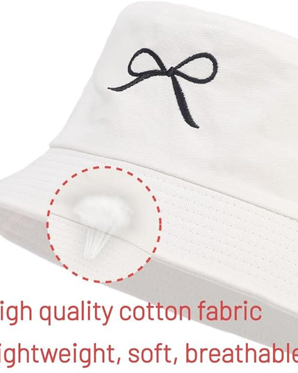 Cotton Bucket Hat for Women Men Summer Travel Sun Beach Bucket Cap, Unisex Outdoor Fisherman Hat