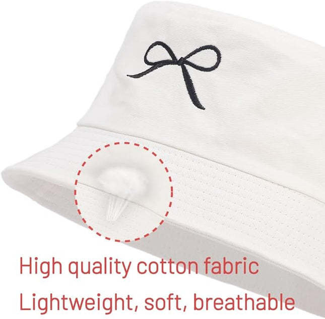 Cotton Bucket Hat for Women Men Summer Travel Sun Beach Bucket Cap, Unisex Outdoor Fisherman Hat