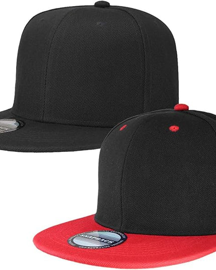 Classic Snapback Hat Cap Hip Hop Style Flat Bill Blank Solid Color Adjustable Size