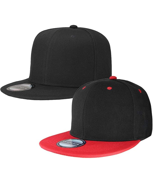 Classic Snapback Hat Cap Hip Hop Style Flat Bill Blank Solid Color Adjustable Size