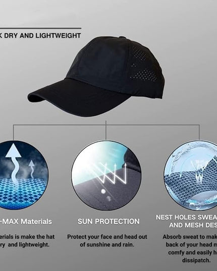 VOASTEK Running Hats for Men Baseball Cap Outdoor Essentials Runner Hat Jogging Cap Tennis Golf Workout Hats