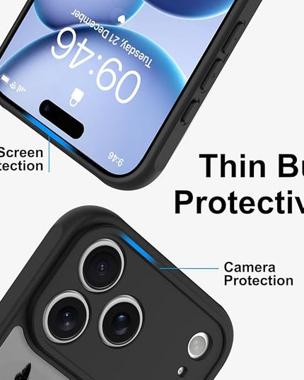 Cute Case for iPhone 17 Pro Max Case with Stand [ Compatible with MagSafe ] Kawaii Black Cat & Floral & Butterflies Pattern Design 360 Magnetic Ring Kickstand Phone Cover for Women Girls Boys