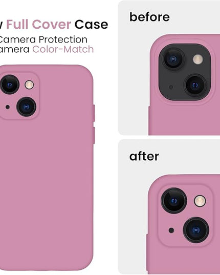FireNova Designed for iPhone 13 Case, Silicone Upgraded [Camera Protection] Phone Case with [2 Screen Protectors], Soft Anti-Scratch Microfiber Lining Inside, 6.1 inch, Lilac Purple