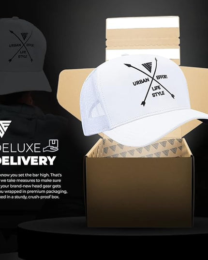 Urban Effort Mesh Back Cap - for Men and Women Baseball Hat 5-Panel Trucker Hat - Great Snapback Closure for Hunting & Hiking