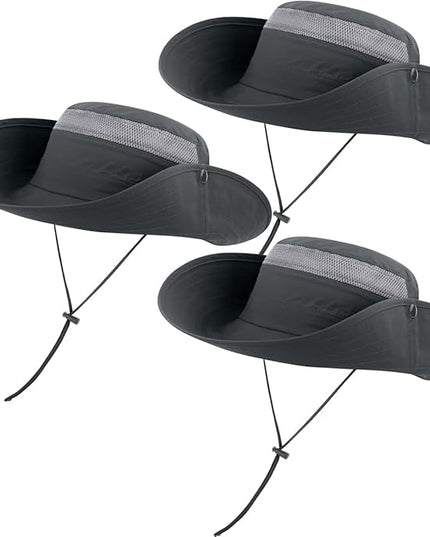 3 Pack Mens Boonie Sun Hat UV Protection Outdoor Bucket Fishing Hat for Hiking Safari & Gardening