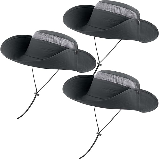 3 Pack Mens Boonie Sun Hat UV Protection Outdoor Bucket Fishing Hat for Hiking Safari & Gardening