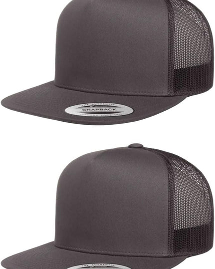Yupoong 5-Panel YP Classic Trucker Cap | High Profile Flat Visor Snapback | OSFM | Bulk Packs Available