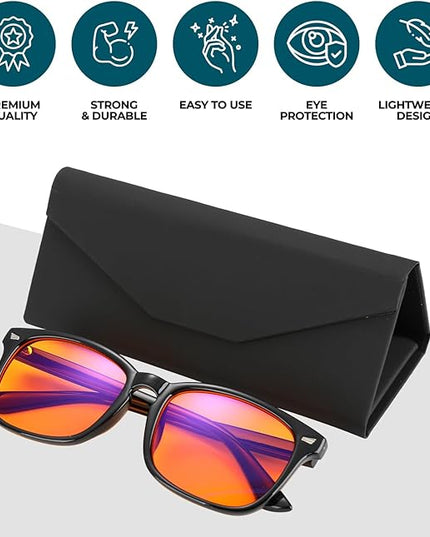 100% Blue Light Blocking Glasses - Women + Men - Better Sleep - Anti Eye Strain Protection - Computer Screens Gaming