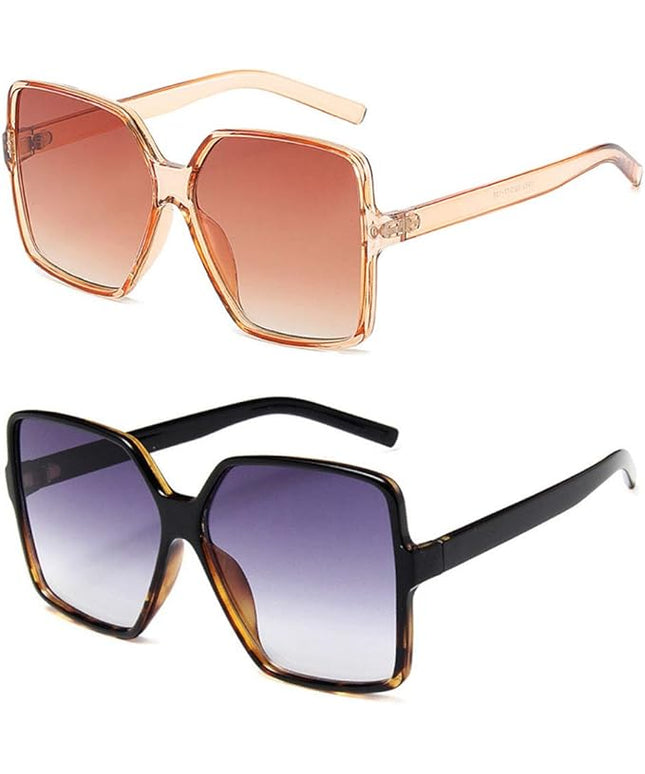 Dollger Oversized Square Sunglasses for Women Big Large Wide Fashion Shades for Men UV Protection Unisex