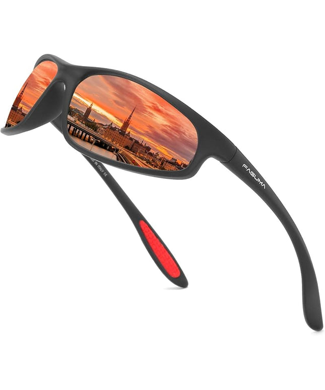 FAGUMA Polarized Sports Sunglasses For Men Cycling Driving Fishing UV400 Protection