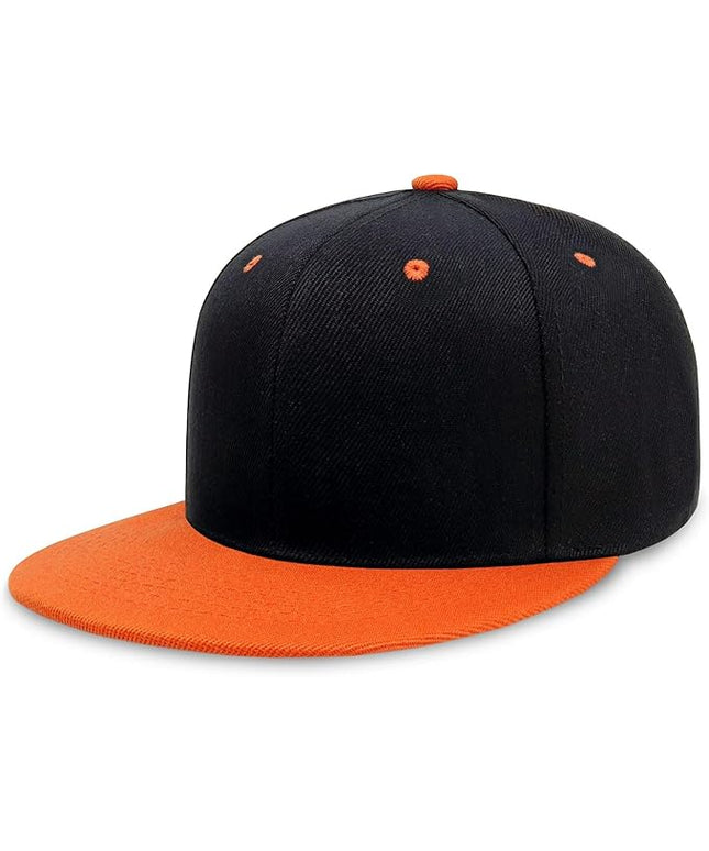 CHOK.LIDS Flat Bill Visor Classic Snapback Hat Blank Adjustable Brim High Top End Trendy Color Style Plain Tone Baseball Cap