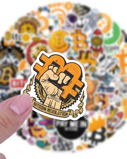 60 Pcs Bitcoin Crypto Sticker Pack Cartoon Vinyl Decals for Laptop Water Bottle Luggage Cup Phone Cryptocurrency Decal, Aesthetic Space Miner, Gift for Traders & Investors
