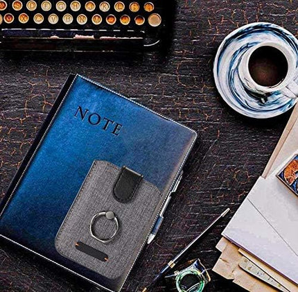 BIAJIYA Card Holder for Back of Phone RFID 5 Pull Credit Card Cash Cell Wallet Pocket Canva Leather Case for Smartphones (Dark)