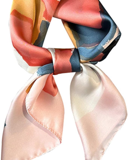 kcctoo 27.5" Mulberry Silk Feeling Head Scarf Women's Fashion Square Neck Satin Scarfs for Bag Hair Scarves Gift