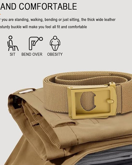 DOOPAI Stretch Canvas Belt for Men, Adjustable Elastic Holeless Web Belt for Casual, Golf, and Work, with Bottle Opener