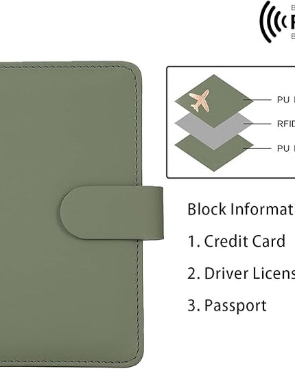 Melsbrinna Rfid Passport Holder for Travel women/Men, Cute Passport Wallet Rfid Blocking Card Slots, Rfid Passport Cover/CaseTravel Wallet, Passport Book Holder (1, Green)