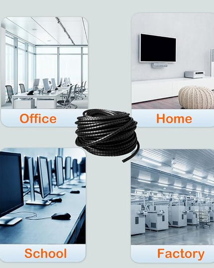 Spiral Cable Wrap - 20 Ft 1/2" Spiral Wire Wrap Cord Covers Bundle Sleeve Hose for Computer Electrical Wire Organizer-White (1/2 Inch-20Ft)