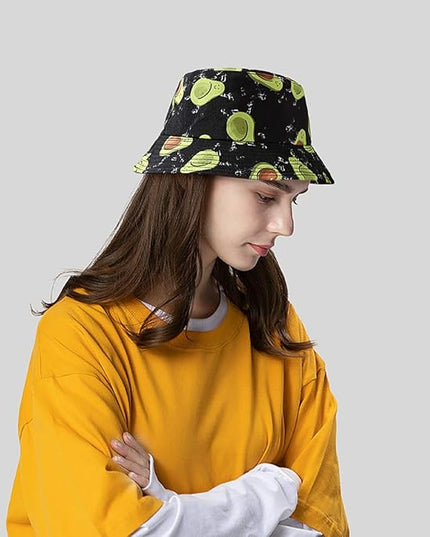 Malaxlx Unisex Bucket Hat Beach Sun Hat Aesthetic Fishing Hat for Men Women Teens, Reversible Double-Side-Wear